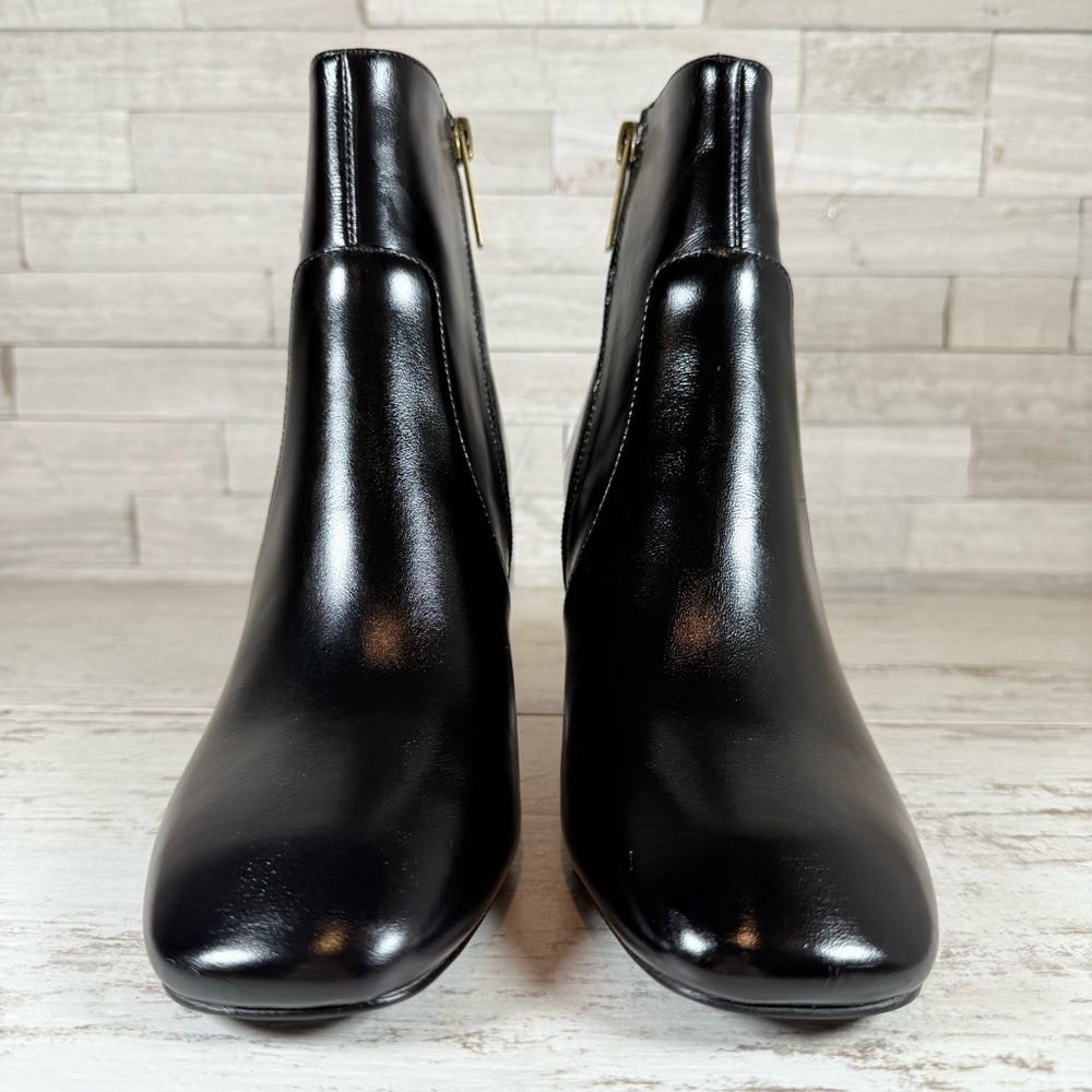 Kurt Geiger London Black Chelsea Square Toe Eagle Head Leather Boots 36.5 -6.5US - Picture 4 of 15